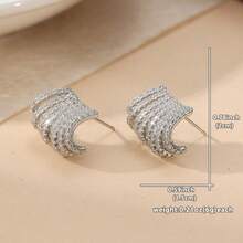 Vintage Fashion Women's Earrings, Elegant Sparkling Cubic Zirconia Jewelry, Suitable For Daily And Holiday Wear, Ideal Gift For Her - Silver - View 7