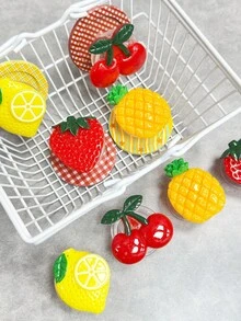 1个可爱水果造型磁性手机支架，兼容MagSafe，时尚沙滩风手机支架，女士适用 - 彩色 - 查看 1