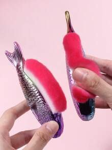 Women's 2PCS Cute Fish Shaped Rainbow Gradient Multifunctional Makeup Brush 2026 Daily Beauty Tool - Multicolor - View 7