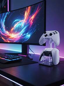 Acrylic Game Controller Stand Dual-Layer Gaming Controller Holder For Gamepads Universal Storage Rack Desktop Organizer For Hardcore Gamers Casual Users Workspace Storage Shelf Gaming Accessory Gaming Room Decor Desk Accessories - Multicolor - View 8