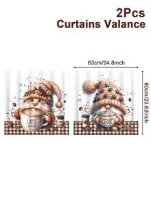 2pcs Coffee Dwarf Printed Curtains, Hanging Curtains, Coffee Dwarf Theme Curtain Valances, Decorative Background Cloth, Backdrop, Babe Shower Decoration, Birthday Decorations, Birthday Party Supplies, Birthday Gifts, Party Favors, Home Decoration, Room Decoration, Living Room Decoration, Bathroom Curtains, Office Decoration - Coffee Dwarf Print - View 11