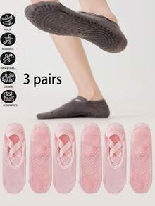 1/3/7 Đôi tất thể dục Barre Pilates Yoga dành cho nữ, tất yoga chống trượt bằng silicon, độ bám chuyên nghiệp, phù hợp cho chạy bộ, tập gym, Pilates, múa ba lê và các bài tập trên sàn - Nhiều màu (đen, hồng, xám, tím, kaki), có hỗ trợ vòm chân và đệm mắt cá chân - Món quà lý tưởng cho những người đam mê khiêu vũ và thể dục, dụng cụ tập luyện thiết yếu, chất liệu bền. - Nhiều màu - Xem 27