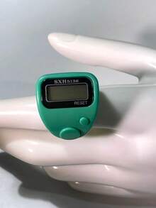 Modern Plastic Finger Ring Tally Counter With Card, Unlimited Version Electronic Handheld Clicker, Battery Powered Digital Display Screen, For Warehouse Inventory, Math, Counting - Multicolor - View 3