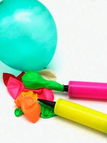 1pc/3pcs Macaron Color Handheld Balloon Pump, Portable Manual Air Pump, Suitable For Latex Balloons And Foil Balloons, Perfect For Wedding, Birthday And Christmas Party Decoration, Practical Balloon Accessory, Bridal Gift And Home Party Decoration Prop - Multicolor - View 4