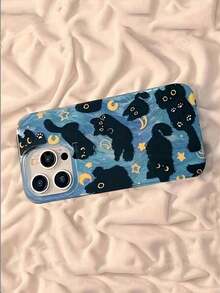 Funda de teléfono con gato fantasma multicolor compatible con Apple 17 Pro Max, 16, 15, 14, hilo de pluma, 13, nuevo diseño lindo, anti-caída para iPhone 11 - Multicolor - Ver 2