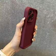 Shockproof Protective Case Compatible With IPhone 17e, Matte Soft Phone Back Cover Compatible With IPhone 17 Pro Max, 16, 15, 14, 13, Plus, 12, 11, Mini - Burgundy - View 7