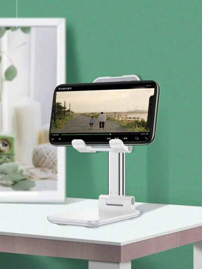 1pc Adjustable 360° Rotating Desk Phone Holder - Dual Folding Design, Universal For All Phones, Stable Desktop Stand, Suitable For Self-Use And Gifting, Adjustable Phone/Tablet Stand - Phone Holder, Tablet Holder, Foldable Device Stand, Portable Device Stand, Adjustable Desk Stand, Height/Angle Adjustable, Foldable & Portable, Stable & Non-Slip ﻿