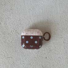 星形波点苹果耳机保护套，无吊坠，多巴胺苹果Pro3/Pro2/4耳机保护套，格子亚克力防摔耳机套，节日礼物，适合送给女朋友 - 棕色 - 查看 12