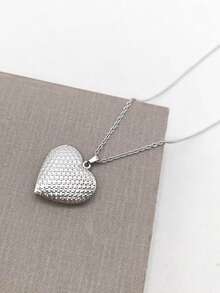 1 chiếc mặt dây chuyền hình trái tim tối giản bằng thép không gỉ mạ vàng 18K, họa tiết chấm bi, tự làm hộp đựng ảnh, quà tặng ngày lễ và ngày Valentine. - Nhiều màu - Xem 8