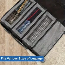 Bolsa de almacenamiento de equipaje, bolsa organizadora de maleta de viaje, estante de viaje portátil colgante, compartimento de clasificación rápida de equipaje de mano plegable colgante, accesorios de viaje - Multicolor - Ver 7