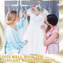 1/2/5/10 Piezas Elegante Percha de Ropa con Cuentas de Perla Blanca de 16 Pulgadas con Lazo de Cinta, Adecuado para Vestidos de Novia, Chaquetas y Camisas - Blanco - Ver 2