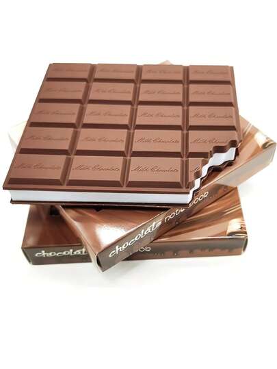 1本巧克力色笔记本，棕白双色硬面封面，简约美学空白书写笔记本，适用于学校和办公室。