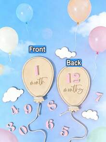 Bộ bảng đánh dấu cột mốc bằng gỗ hình bóng bay, bộ thẻ cột mốc có thể thay đổi, bảng thông báo sinh nhật hai mặt cho bé, bảng ghi lại sự phát triển hàng tháng của bé, phụ kiện chụp ảnh cho trẻ sơ sinh 1-12 tháng tuổi, bảng đánh dấu cột mốc bóng bay cho bé trai và bé gái, phụ kiện chụp ảnh kỷ niệm sự phát triển theo tháng bằng số. - Nhiều màu - Xem 14