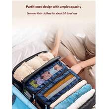 Bolsa de almacenamiento de equipaje, bolsa organizadora de maleta de viaje, estante de viaje portátil colgante, compartimento de clasificación rápida de equipaje de mano plegable colgante, accesorios de viaje - Multicolor - Ver 8