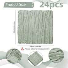 6/12/24pcs Cream Balinese Cheesecloth Napkins Decor, Suitable For Outdoor Events Such As Weddings, Bridal And Baby Showers, Birthday Parties, Mother's Day, Home Decor, Family Gatherings, Banquets, Receptions, Buffets, Picnics And Various Theme Parties. - Multicolor - View 8