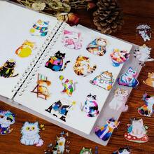 New Version Cute Colorful Cat Transparent PET Stickers (56 Pieces) - DIY Versatile Cat Decorative Stickers For Journal Embellishment & Laptops - 56PCS - View 6