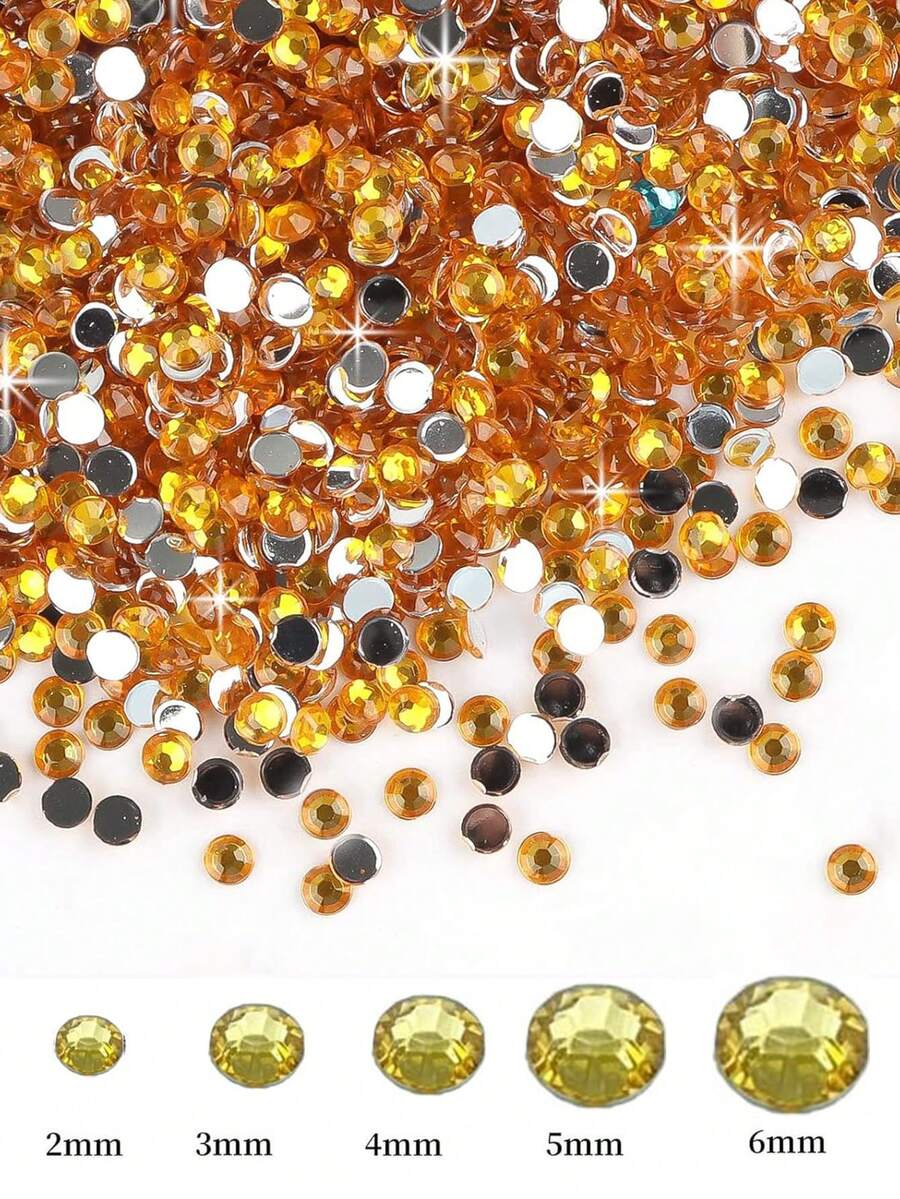 2000/800/400颗/包 树脂水钻，2mm-6mm 平底水晶宝石，适用于DIY手工、美甲、美甲装饰、美甲配件、手机壳、鞋子、衣服、工艺装饰、美甲饰品、美甲用品、美甲装饰品