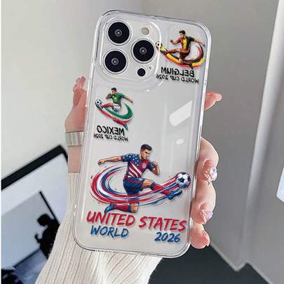 Ốp lưng điện thoại Apple họa tiết ngôi sao bóng đá World Cup 2026, ốp lưng chống rơi kiểu bóng đá World Cup Mỹ Canada Mexico, ốp lưng TPU trong suốt chống rơi, ốp lưng trong suốt phong cách hoạt hình sáng tạo, tương thích với Samsung Galaxy, , 11/12/13/14/15/16/17PRO/Max/Plus, ốp lưng thời trang bảo vệ điện thoại, quà tặng sinh nhật cho bạn bè và gia đình, quà tặng ngày lễ cho bạn bè và gia đình, ốp lưng điện thoại chống sốc hoạt hình dễ thương.