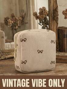 Cute Mini Bow Zipper Cosmetic Bag, Multi-Color Sanitary Pad Storage Pouch, Women/Girls Portable Toiletry Organizer Bag For School, Work, Travel, Cruise, Beach, Holiday - Essential Accessory - Multicolor - View 11