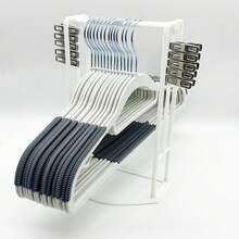 Organizador de Cabides (Pacote com 1) - Suporte Empilhável que Economiza Espaço para Cabides de Veludo e Plástico com Prendedores | Perfeito para Lavanderia e Organização de Roupas | Suporte Multiuso para Cabides e Prendedores - Ver 1
