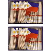 2 Es Mini Pilpines Tootpick Flags  200 Small Mini Filino Flag Cupcake Tootpicks Or Ti Cocktail Sticks And Picks - As Pic - View 5
