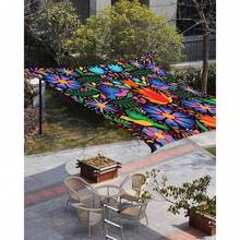 Toldo rectangular de lona con estampado floral mexicano multicolor, toldo solar impermeable para exteriores para patio, jardín, balcón - A - Ver 6
