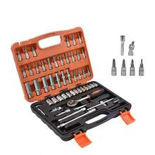 151pcs/53pcs Professional Auto Repair Tool Set - High-Quality Ratchet Wrench And Socket Kit - Multifunctional Car Maintenance Tools, Includes Ratchets And Various Sockets, No Battery Require - 53-piece Set - View 2