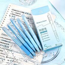 5pcs Retractable Neutral Pens, Comfortable Grip For Students, Exams, Note-Taking, Cute Gradient Color Design, Smooth Writing, School & Office Supplies, Back To School Essential - Pen - View 10