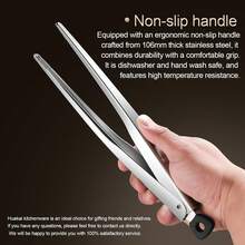 Locking Stainless Steel Kitchen Tongs, 12-Inch Grill Tongs,Heat-Resistant Up To 600°C, Precision Serrated Tip Design - A - View 6