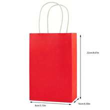 22*16*8cm 6/12 Red & White Handle Classic Festive Gift Bag, Suitable For Various Holidays And Wedding Occasions - View 2