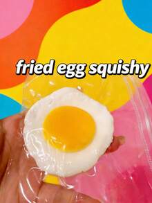 1pc Squeeze Fried Egg Toast Squishy Toy - Stress Relief Squeeze Toy - Cake - Realistic Food Model - Squeeze Bread - Stress Relief Toy - Slow Rebound - Birthday Gift - Perfect Gift - Gift - Collection Display - Multicolor - View 11