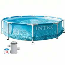 Intex 10 Ft X 30-Inch Beachside Metal Frame Pool Set - Blue - View 2