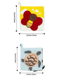 1pc Infant Early Education Cloth Book, Suitable For Grasping Practice, Color Recognition And Tactile Games, Baby Sensory Touch Interactive Activity Book - Multicolor - View 2
