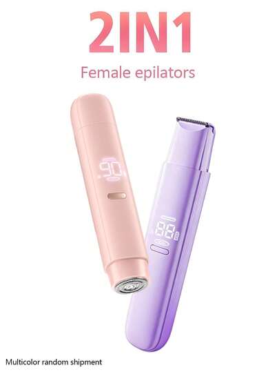 HYUNDAI Afeitadora eléctrica 2 en 1 para mujeres, recortadora de bikini impermeable IPX7 con luz LED, para bikini, piernas, axilas y áreas íntimas, caja de regalo adecuada para amigos