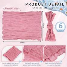 6/12/24pcs Cream Balinese Cheesecloth Napkins Decor, Suitable For Outdoor Events Such As Weddings, Bridal And Baby Showers, Birthday Parties, Mother's Day, Home Decor, Family Gatherings, Banquets, Receptions, Buffets, Picnics And Various Theme Parties. - Multicolor - View 39