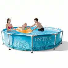 Intex Beachside Frame Pool 305 X 76 Cm With Pool Cover And Mat - Blue - View 2