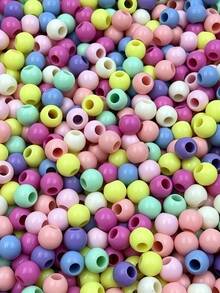 50pcs Large Hole Solid Color Acrylic Beads - DIY Round Beads Suitable For Bracelets, Necklaces, Phone Straps, Pendants, Tassels, Dreamcatchers, Jewelry Making - Color Mixing - View 4