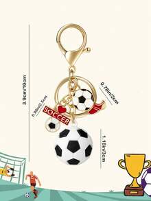 1pc Joyline Football Gift, Interesting Football Keychain, Unisex Mini 3D Football Trophy Pendant Keychain - Multicolor - View 3