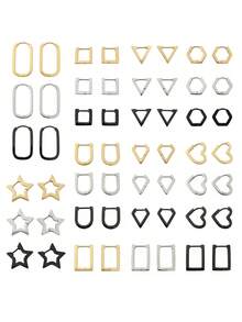 1 Pair Geometric Diamond-Shaped Women's Earrings, Stainless Steel Waterproof Hypoallergenic Gold Earrings, Women's Silver Minimalist Cold Style Geometric V-Shaped Triangle Polished Ear Clips For Daily Commute, Date, Party, Matching With Suits, Shirts, T-Shirts, Valentine's Day, Birthday, Mother's Day Gifts And Vacation Surprises - Multicolor - View 7