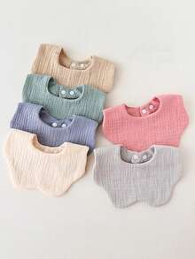 6-Layer Solid Color Flower Petal Baby Bib, Newborn Infant Saliva Towel, Class A Baby Bibs - Multicolor - View 2