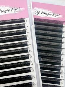 12排，YY/3D/4D/5D W型，0.07毫米厚度，C/D卷度，含10个眼垫、10支睫毛刷、10根调节杆、10个胶杯，预制扇形睫毛嫁接，自然柔软高品质单根睫毛，睫毛簇，单根睫毛，假睫毛 - 查看 8