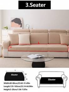 1pc Elastic Thickened Comfortable Sherpa Sofa Cover, Non-Slip Full Coverage Sofa Seat Cushion, 4-Season Universal Sofa Slipcover, Fabric Thick Sofa Blanket, Machine Washable, Pet Friendly, Decor For Bedroom, Office, Living Room, Fit For Corner Sofa, L-Shaped Sofa, 1/2/3/4 Seater - Khaki - View 20