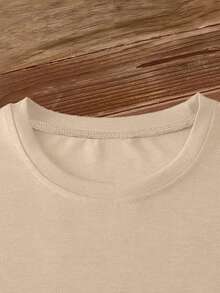 Tee Women's Short-Sleeve T-Shirt Happy Mother's Day Floral Print Round Neck, Machine Washable, Skin-Friendly, Soft, Breathable, Suitable For Spring, Summer, And Autumn. Warm, Personalized, Casual, , Easy To Match, Suitable For Everyday Wear. Women's Top In Sizes S-XXL. Suitable For Mother's Day Celebrations, Family Outings, And Other Occasions - 杏色 - 查看 4