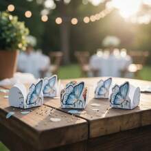 50 Blue Butterfly Candy Cups, 180g Durable Paper - 查看 4