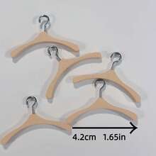 1/12 Scale Mini Clothes Hanger, Cute Mini Accessory For DIY Dollhouse Wardrobe Decoration, Perfect Gift - Apricot - View 3