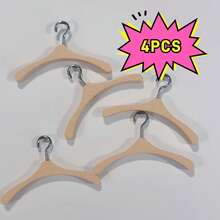 1/12 Scale Mini Clothes Hanger, Cute Mini Accessory For DIY Dollhouse Wardrobe Decoration, Perfect Gift - Apricot - View 13