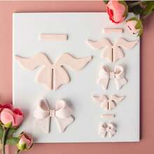 3 Different Sizes Bow-Shaped Soft Clay Polymer Clay Cutting Molds For Earrings, Jewelry Making, Hair Clips, DIY Handicrafts - White - View 6