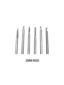 Dao khắc hạt ô liu, dao hai lưỡi nhọn, dao khắc gỗ óc chó, đầu đá mài - Một bộ gồm 6 thanh có đường kính 2,35mm. - Xem 3