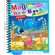 5/10pcs Reusable Magic Water Drawing Book, Mess-Free Doodle & Coloring Book With Water Pen, Early Education Art Toy With Multiple Themes - Multicolor - View 10