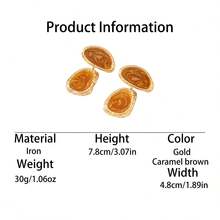 一套欧式夸张大理石纹首饰，包含耳环和项链，适合派对、舞会、海滩度假等场合。 - 棕色 - 查看 7